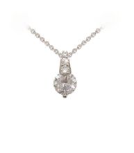 Tipperary Crystal Silver Round Stone Pendant With Pave Bale